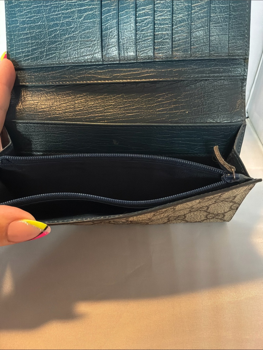 Gucci Beige and Brown GG Canvas Long Wallet - Picture 4 of 5